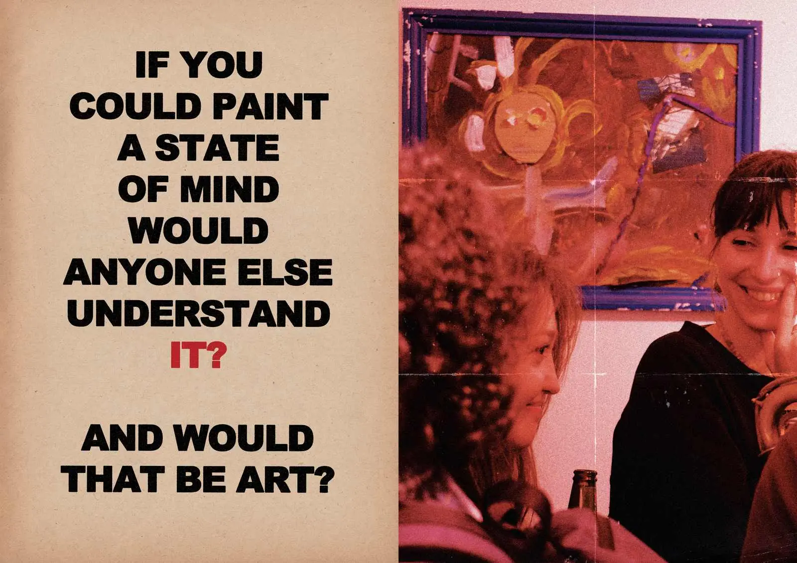 Page from the MOMENTUMENT zine: If you could paint a state of mind would anyone else understand it? And would that be art?