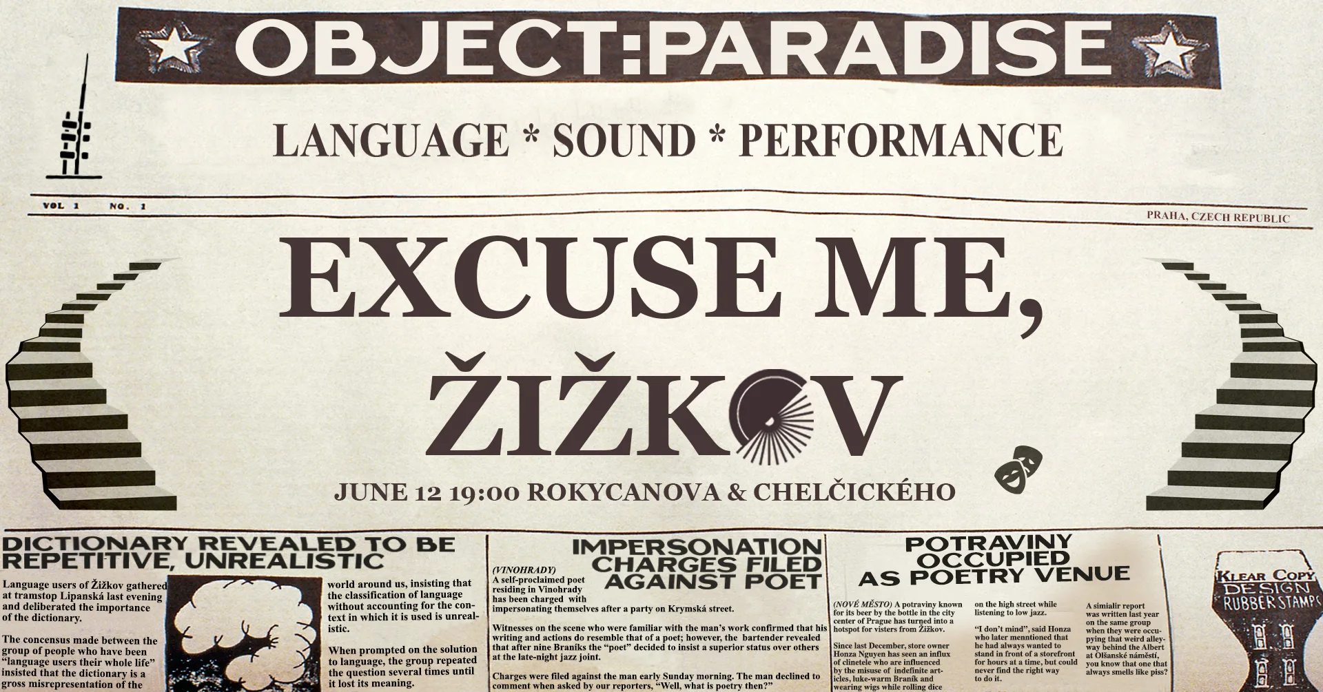 Event flier, Excuse me Žižkov